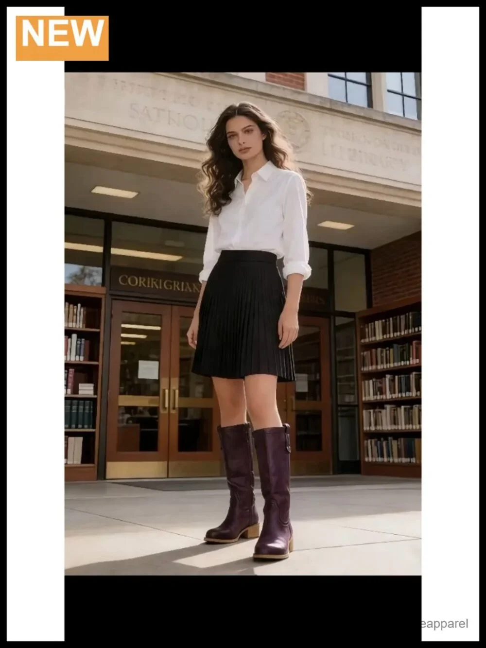 Women's Mid Calf Riding Boots Round Toe Chunky Heel Pull-On Faux Leather Fall